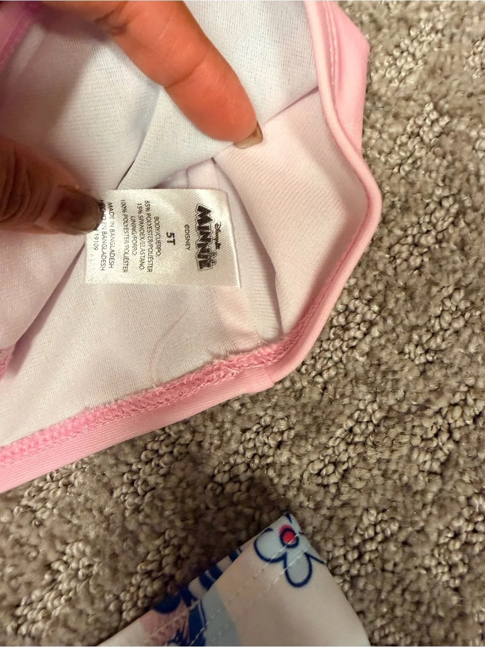 NWT Girls Pink & Blue Minnie Mouse Two-Piece Swim Bikini